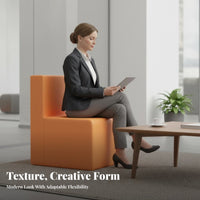 Creative Shape Geometric Block Sofa Set Modular Combination Commercial Furniture Modern Design Lounge Seating Wear-Resistant for Business Owners, Interior Designers, Design Enthusiasts, Reception Area, Waiting Room, Hotel Lobby