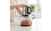 800W Food Processor with Glass Bowl Long-Lasting Electric Food Chopper Powerful Chopper with Glass Bowl Compact for Kitchen