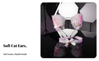 Maid Cosplay Hair Accessory Girly Design Chime Ribbon Cat Ear Hairband Cat Ear Headband Lightweight Lace Chime Choker