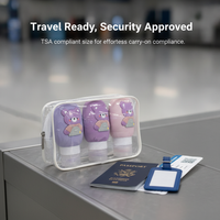Silicone Travel Bottles for Lotion, Shampoo, Conditioner, and Cosmetics - Cute Cartoon Design