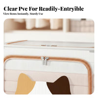 Foldable Frame Storage Box Large Capacity Stackable Framed Box Clear View panel