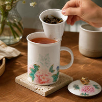 Ceramic Mug with Infuser and Lid, 400ml Tea Separation Cup for Office and Business Gifts