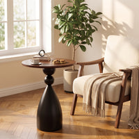 Round Side Table Small Round Decorative Table Sculptural Furniture for Living Room, Bedroom, Reading Corner