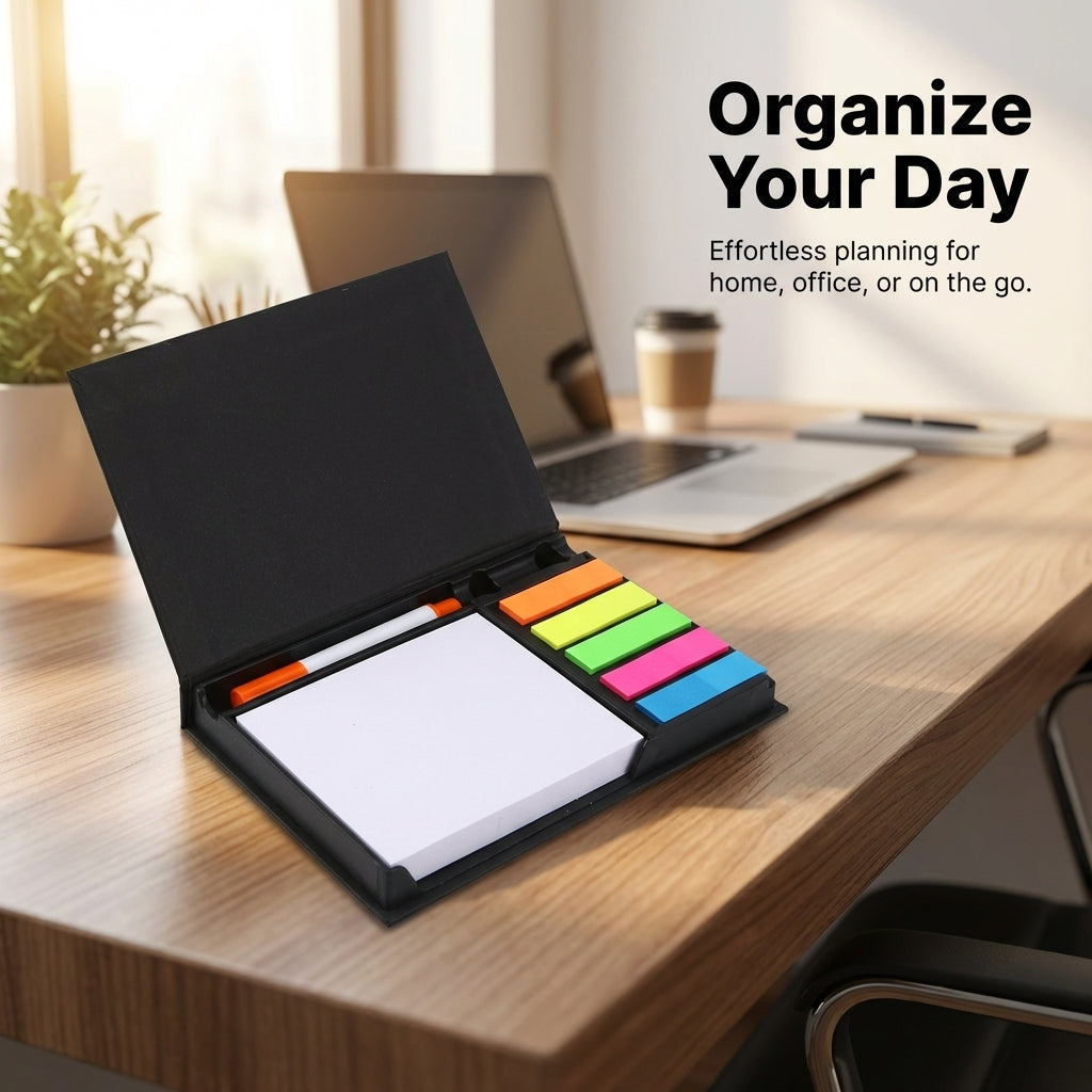 Sticky Note Set for Office Desk, Repositionable Page Markers with Colorful Tabs, Stationery Supplies for Students, 110 Sheets, 6.5x4.1 Inches