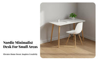 Simple Computer Desk Minimalist Design Small Home Office Desk Easy Installation Modern Writing Table for Teenagers, Remote Workers, Bedroom, Dorm Room