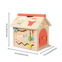 Wooden Activity House Tabletop busy House Hands-on Wooden Activity Cube for Babies