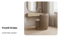 Minimalist design rotating Vanity Chair Elegant Design Plush rotating Armchair Soft Upholstery Upholstered Seat Comfortable Padding for Women, Interior Designers, Homeowners, Bedroom, boudoir, perusing corner, Home Office
