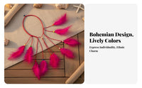 Feather Headband Ethnic Influenced Bohemian Feather Headdress Adjustable Size Bohemian Tassel Hairband for Women, Girls, Vacation, Festivals, Parties