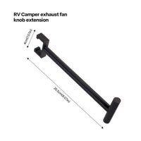 T-Grip RV Fan Knob Extension Black Knob Extension Rod Comfortable Operation Vehicle Accessory Simple to Install