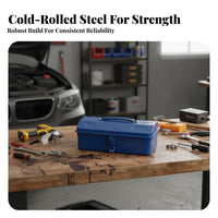 Multi-Functional Hand-Carry Tool Case Portable Toolbox Heavy-Duty Utility Box Reinforced Bottom for Repairmen, DIY Enthusiasts, Homeowners