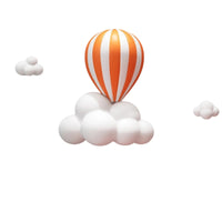 Hot Air Balloon Wall Decor Sculpted for Playroom, Kids, Toddlers