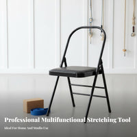 Thickened Steel Tube Iyengar Stretching Chair Anti-Scratch PU Surface Stretching Assistance Chair Stable and Sturdy Fitness Equipment Long-Lasting Construction for Beginners, Gym, Home