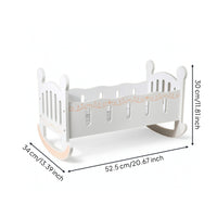 Wooden Rocking Cradle Bed Toy Rocking Cradle Young Child Furniture for Young Children, Kids, Playroom, Nursery, Daycare