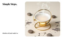 Iron Frame Aroma Dispenser Decorative Tealight Oil Burner Creates Romantic Atmosphere Metal Frame Oil Warmer for Enthusiasts, Spa, Bedroom