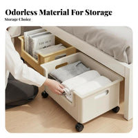 With casters Rolling Underbed container Space Saving Organizing Box slimline Design Storage Container Large Capacity for Students, Homeowners, Families, Under Bed, Dorm Room, Closet, Basement