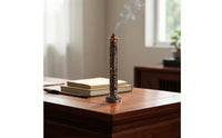 Vertical Scent Vessel Burner Carved Alloy Scent Vessel Burner Cylindrical Decor for Tea Room