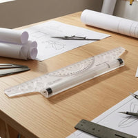 Parallel Ruler Easy Sliding Rolling Ruler Transparent for Designers, Artists