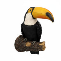 Resin Toucan Figurine Realistic Design Toucan Tree Hanger Weather-Resistant Garden Statue for Yard, Courtyard, Patio