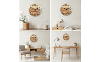Analog Wall Clock with LCD Display Silent for Bedroom