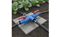 Drip Irrigation Tape Connector Resistant Drip Irrigation Shut off Valve Leak-Secure Tee Connector with Shut off Valves for Greenhouse, Garden