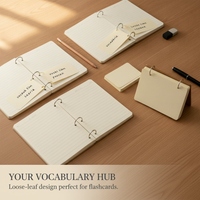 A6 Hardcover Loose-Leaf Notebook for English Vocabulary & Sketching, Portable & Detachable