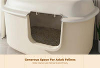 Jumbo Enclosed Cat Litter Box, Odor Control, Almond Cream