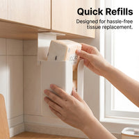 Cabinet and Sink Wall Mounted Dispensing Paper Towel Holder for Kitchen, Nordic Style Hanging Roll Storage for Renter