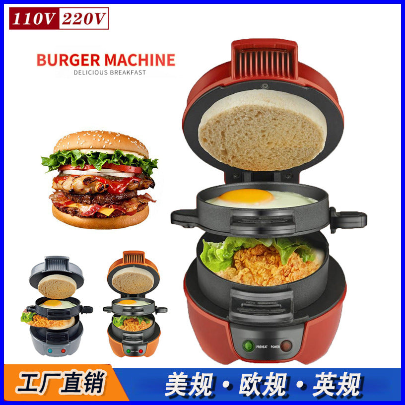 110V US/EU Multifunctional Burger Maker Egg and Steak Cooker Sandwich Breakfast Machine