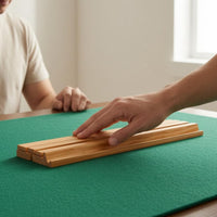 Grooved Mahjong Push Rack Rectangular Wooden Mahjong Rack Effortless Sliding Table Game Gear Strong Fasteners