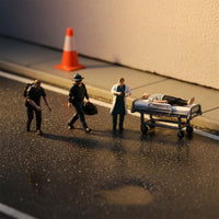 5 Pieces Hand-Painted 1/64 Scale Rescue Team Figures Highly Detailed Paramedic Figurine Set for Hobbyists