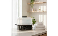 Steam Towel Warmer Countertop Towel Warmer with Timer Hygienic Steam Disinfector with Clear Chamber for Hotels