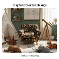 child-safe size Patchwork Club Chair Colorful Appearance Plush Lounge Chair Soft and comfortable children's Furniture Playful Design for children, Toddlers, Parents, Playroom, Bedroom, Living Room, perusing corner