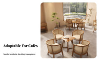 hardwood Wood circular table with 2 Upholstered Chairs Comfortable Seating Cafe Furniture Includes Backrest Commercial Furnishing Sturdy Construction for Restaurant Owners, Apartment Dwellers, Students, Coffee Shop, Lounge Area, Small Spaces, Kitchen