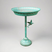 Metal Pedestal Bird Bath Weighted Bird Bath with Stand Patio Garden Decor Yard for Gardeners