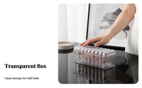 Dustproof Press-on Nail Storage Box Dust-Proof Press on Nail Storage Box Transparent for Makeup Users, Women, Desktop, Dresser, Bathroom