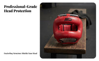 Long-Lasting PU Leather MMA Training Headgear Wide Field of View MMA Training Helmet Shock-Absorbing Padding Boxing Headgear Adjustable Fit for Boxers, Combat Artists, Adults, Kickboxing, Muay Thai, Gym