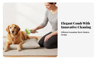 Push Button Release Self-Cleaning Pet Brush High-Density Rotating Head Cat Comb Skin-Friendly Pins for Cats, Dogs, Home, Indoor