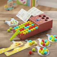 Marble Game with Tongs Tabletop Ball Matching Toy Desktop Sorting Game Interactive Portable for Preschoolers, Classroom