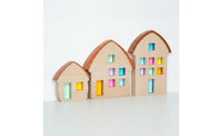 3 Pieces Wooden Blocks with Acrylic Openings Translucent Decor Colorful Decoration for Desktop, Nursery