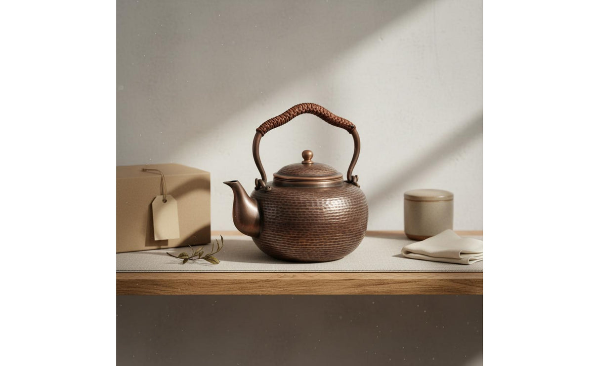 Handmade Copper Teapot 1.8L Copper Teapot for Electric Ceramic Cooktop, Water Boiling