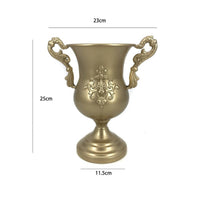 Pedestal Vase with Handles Shiny Pedestal Urn Reflective for Home Entryways