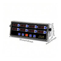 Countertop 8-Channel Digital Kitchen Timer Compact 8-Channel Kitchen Timer Metal Power-Cord-Operated for Bakers, Chefs, Commercial Kitchens, Bakeries, Restaurants