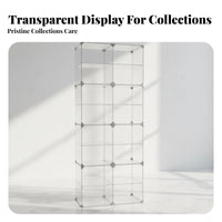 Figurine Display Cabinet Space-Saving Clear Acrylic Display Case Stable Structure Dustproof Model Rack for Hobbyists, Kids, Desktop, Bedroom, Playroom
