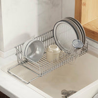 Extendable Sink Rack, 304 Stainless Steel Dish Rack Over the Sink Rack, Space Saving Over Sink Organizer for Apartment Kitchen and Dorm Room