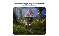 Auto On/deactivate Resin Treehouse Figurine Wireless Solar Fairy House Light Weatherproof for Yard, Patio, Balcony
