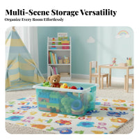 Clear Rolling Under-Bed container Transparent Design Organizer Box Stackable
