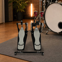 twoFoot Double Bass Drum Pedal Professional Double Pedal with Linking Shaft Sturdy Responsive for Drummers, Rehearsal Areas