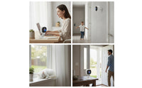 Compact Security Camera with Mounting Plate Smart Pan and Tilt Camera Wireless Tabletop for Caregivers, Parents, Pet Owners, Home Monitoring