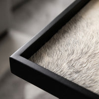 Metal Tray with Horsehair Elegant Rectangular Tray Low-Height for Vanity