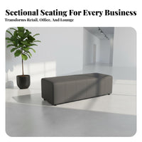 Minimalist Aesthetic Upholstered Seating Block Modular Design Frameless Block Couch Stain-Resistant Reception Sofa Supportive Cushioning for Business Owners, Interior Designers, Office Managers, Retail Shop, Waiting Room, Lounge Area, Small Areas